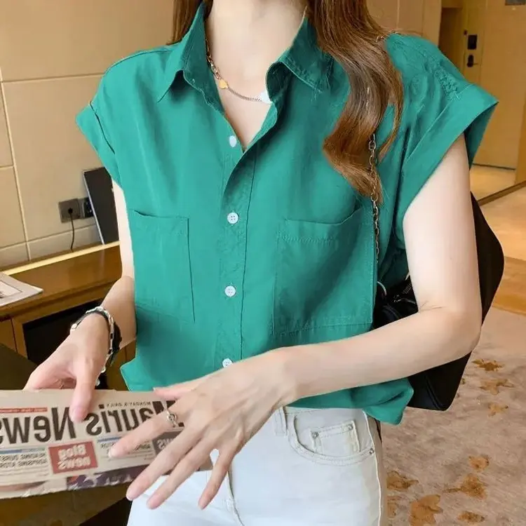 Women's Loose Chiffon Short-sleeved Shirt