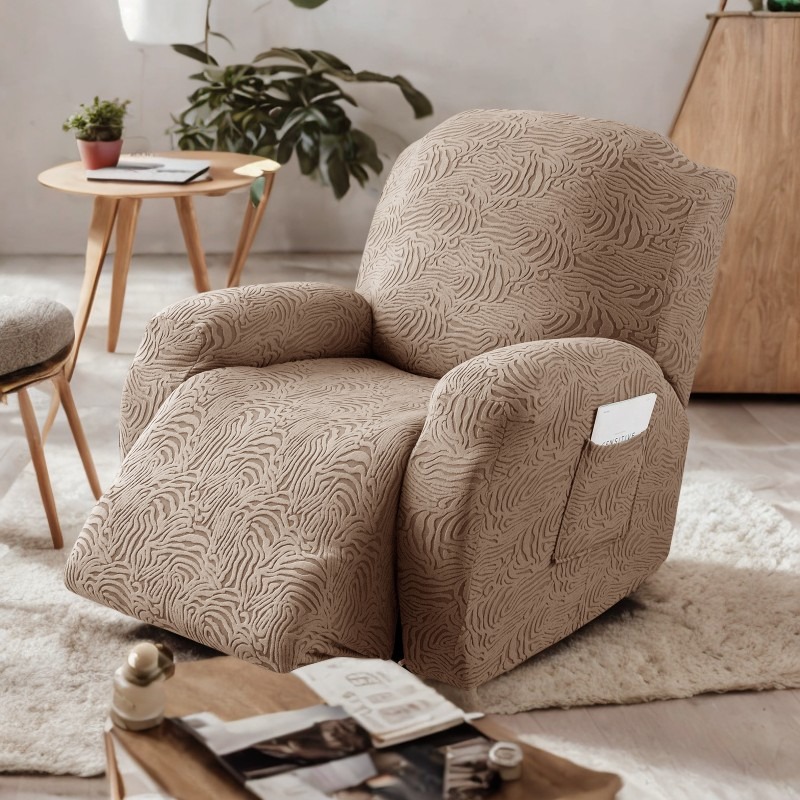 Leopard-Print Single Chaise Lounge Sofa Cover