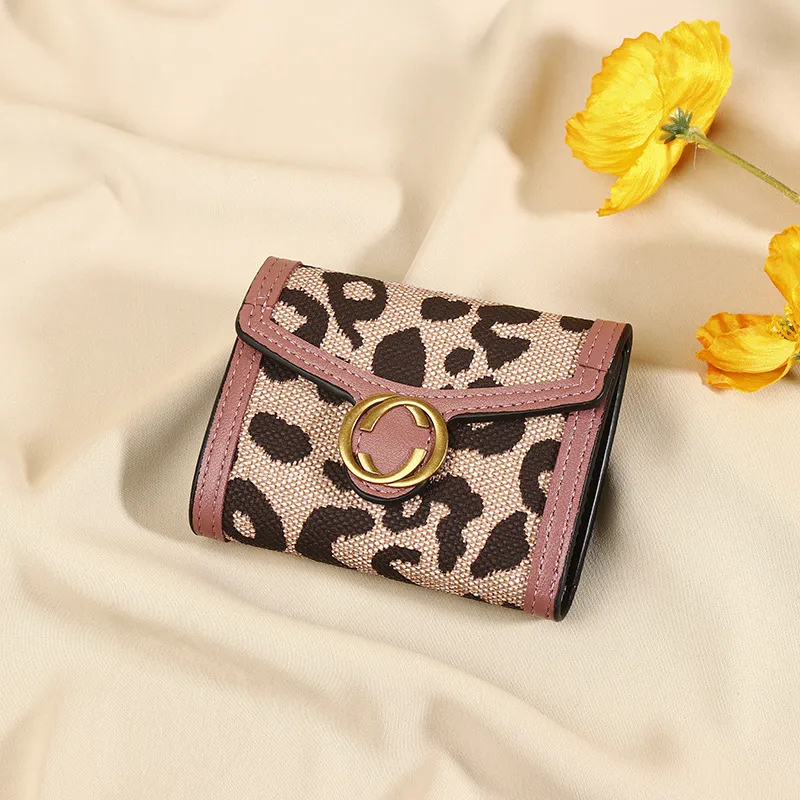 New Leopard Print Women's Wallet Multi-card-slot Coin Purse All-in-one Clutch Card Holder Female - Pink
