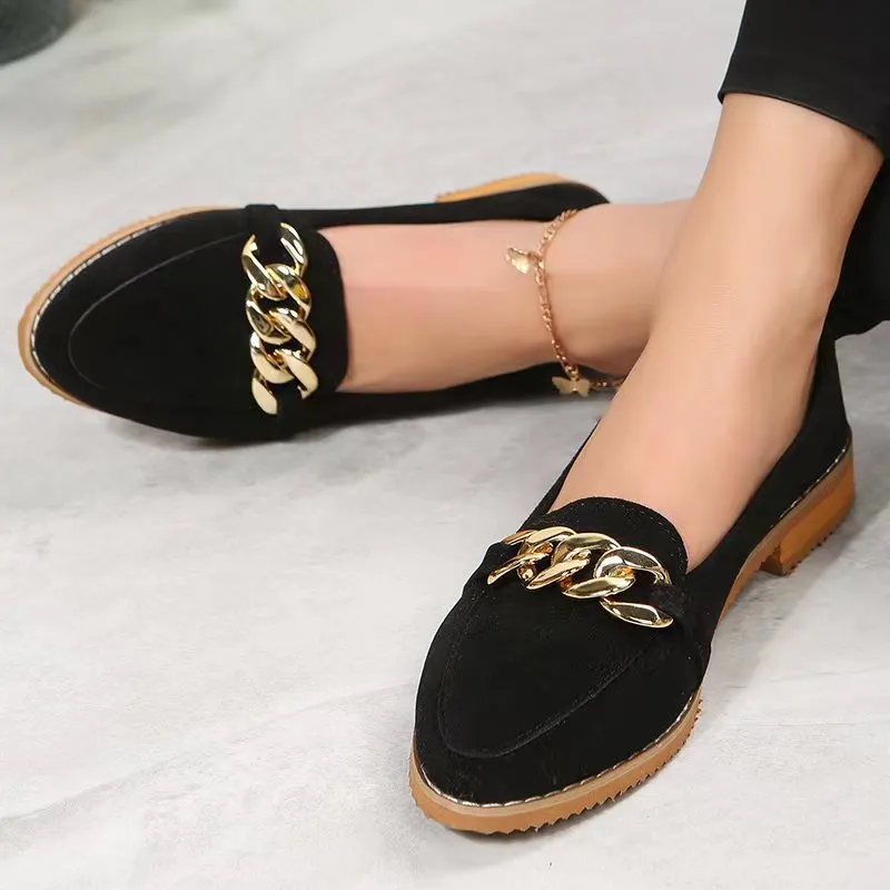 European And American Plus Size Round Toe Flat Bottom Leopard Print Pumps - Leopard