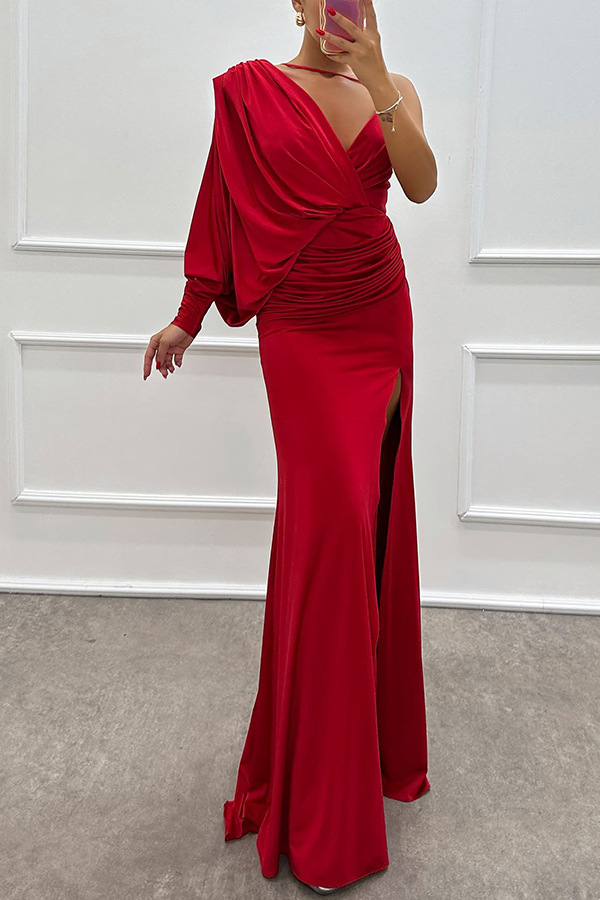 V neck Sexy Fashion Design Dress Red - Shop at LoveMi