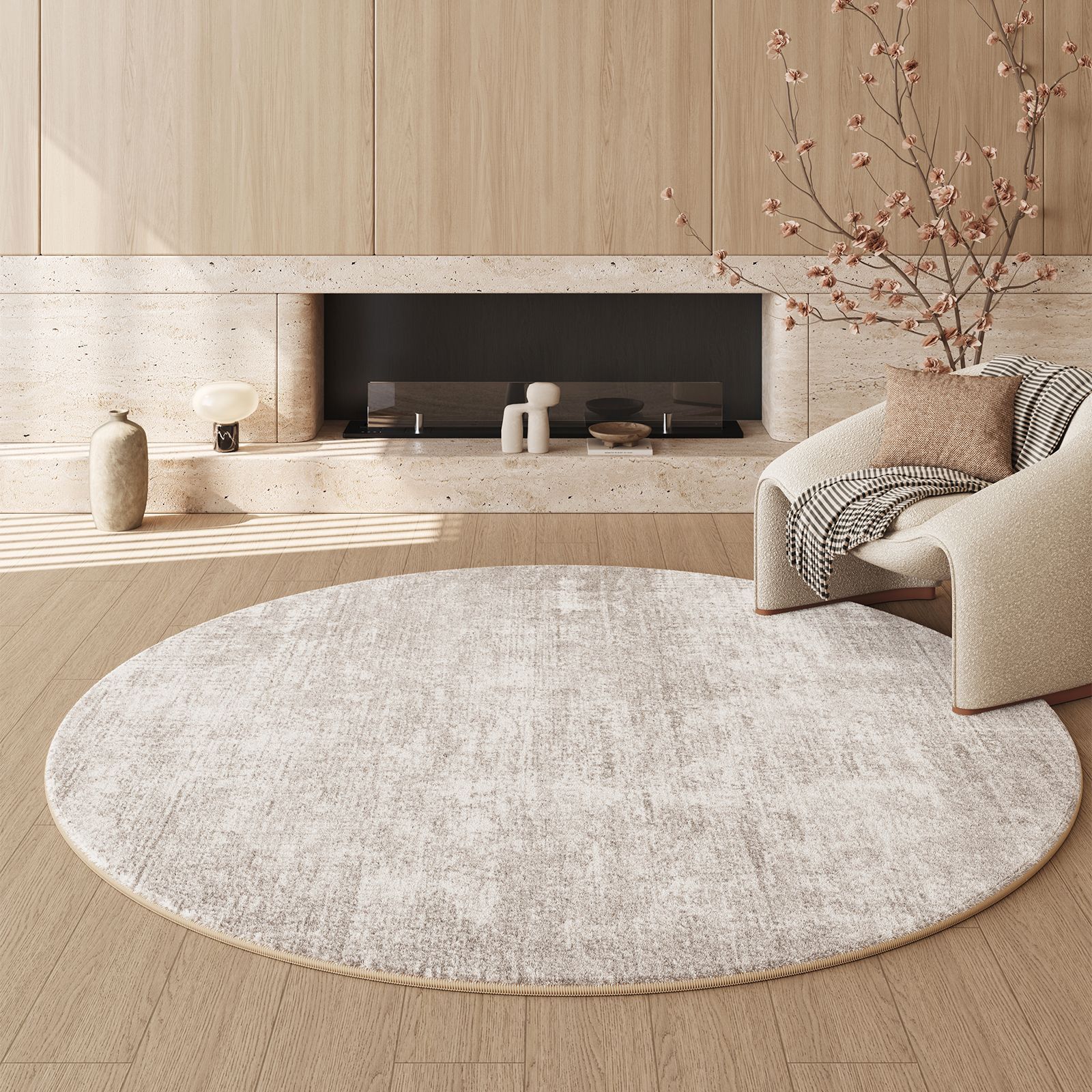 Round Faux Cashmere Rug, picture 6 of 12