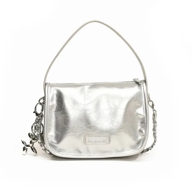 Korean Style Fashionable New Simple Casual Shoulder Bag Silver - Shop at LoveMi