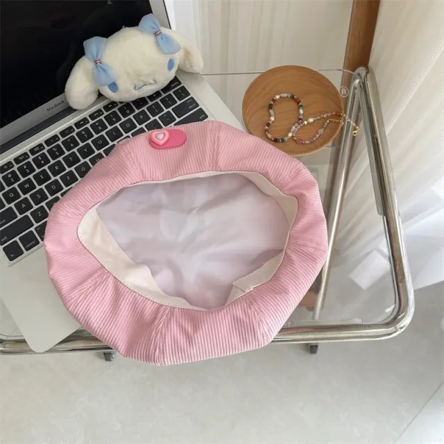 Merican Retro Denim Advance Hats Women Button Macaron Pink - Shop at LoveMi