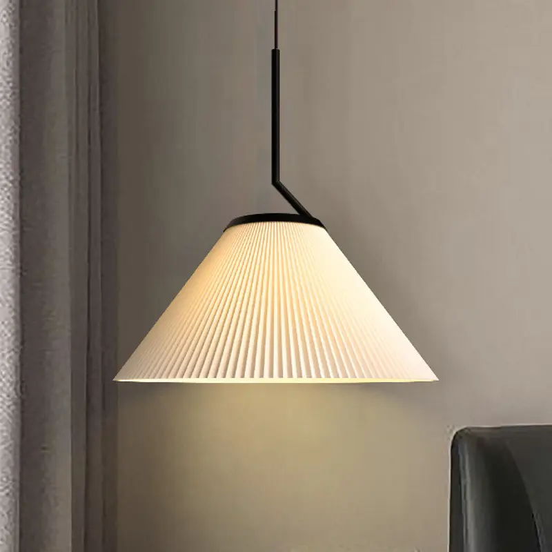 Retro Dining Pleated Fabric Cream Tone Lighting