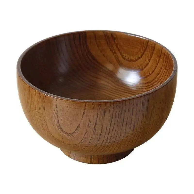 Nanmu Wooden Bowl Retro Domestic Simple Tableware