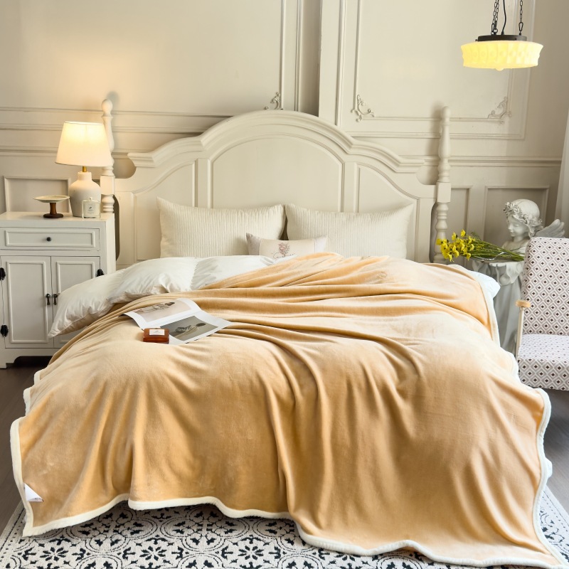 Thickened Coral Fleece BlankGift Blanket Solid Color Vegan-friendly
