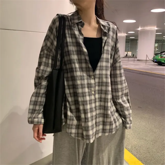 Loose All matching Student Japanese style Retro Style Long Sleeve Top Black - Shop at LoveMi