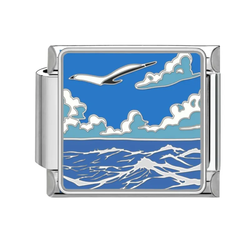 Handmade Marine Series DIY Stitching Bracelet Pendant - Sea Surface