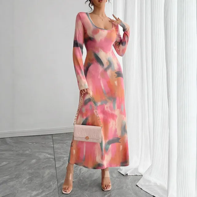 Elegant And Sexy Long sleeve Dress Pink - Shop at LoveMi