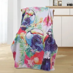 70150 Heat Transfer Printing Microfiber Shawl Portable Quick-drying Bath Towel - 0832 Flowers And Birds - View 1