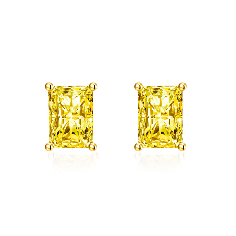 Women's Silver Needle Square Popular Earrings