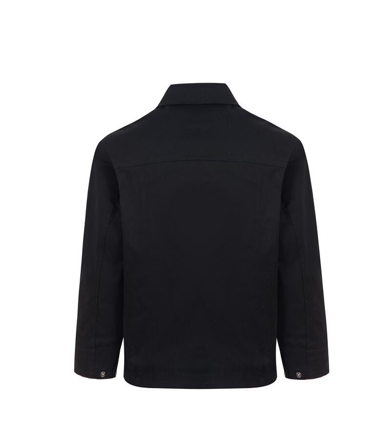 Cropped Loose-Fit Black Men’s Jacket with Side Seam Pockets Cropped Loose-Fit Black Men’s Jacket with Side Seam Pockets