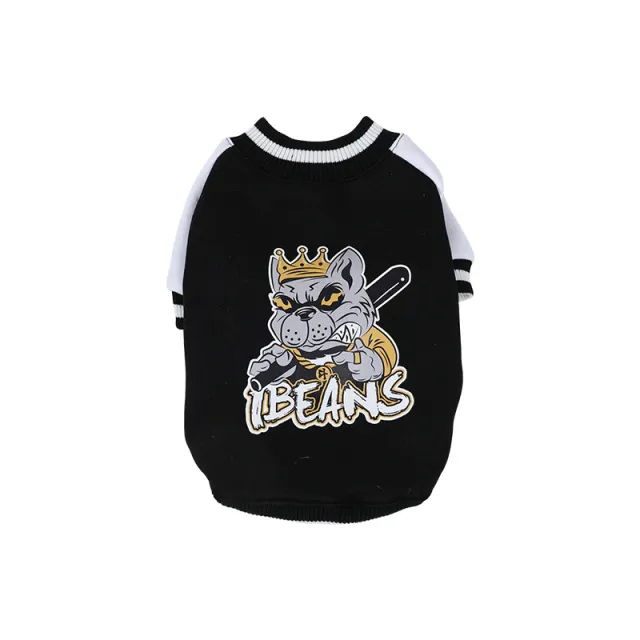 Fleece lined Warm Baseball Shirt Pet Clothes Black - Shop at LoveMi