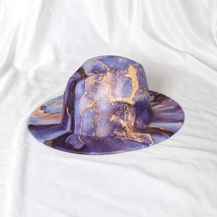 Gold-plated Hat Color Hat Bright Fur Fedora Double-sided Color Matching Hat