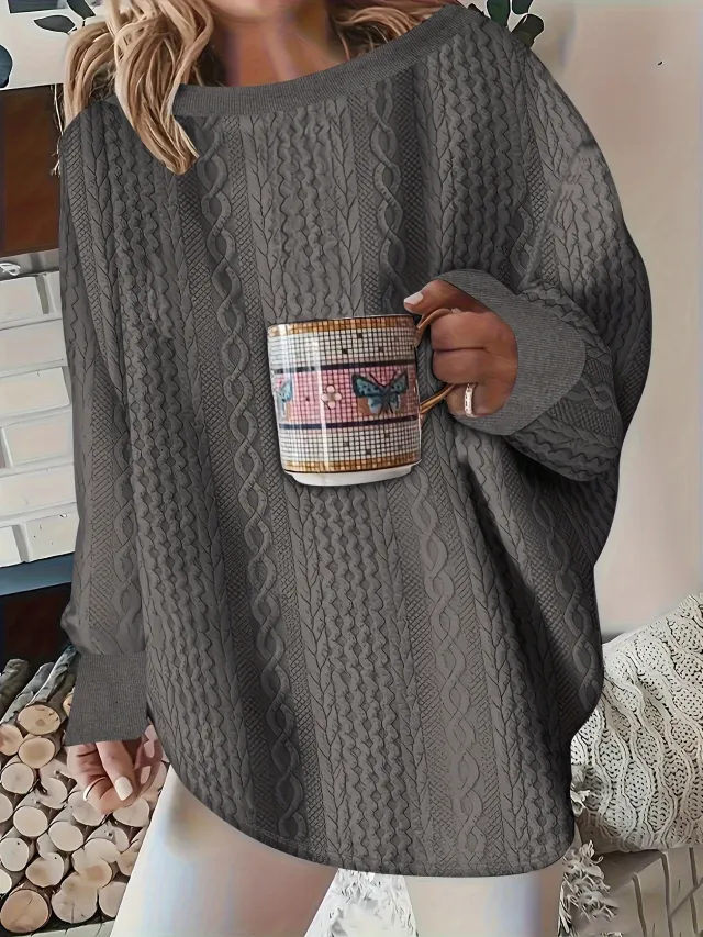 Autumn And Winter Lazy Loose Pullover Sweatershirt Dark Gray - Shop at LoveMi