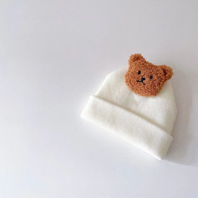 Bear Knitted Hat White