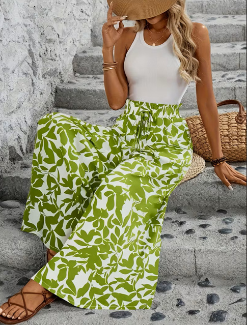Pantalones holgados de pierna ancha con estampado de leopardo y talle alto para mujer. 72a0ac81 B1e0 4a47 B656 C2f143fcbdc3