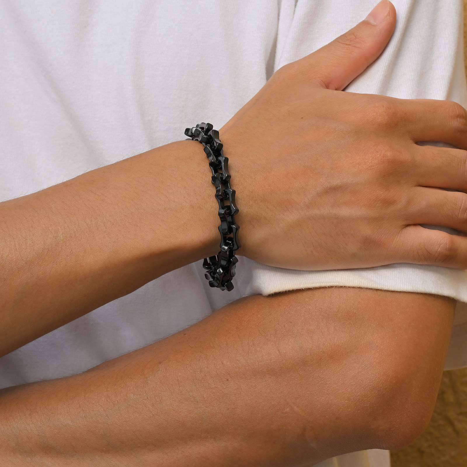 Stainless Steel Handmade Electroplated Personalized Vintage Chunky Bracelet