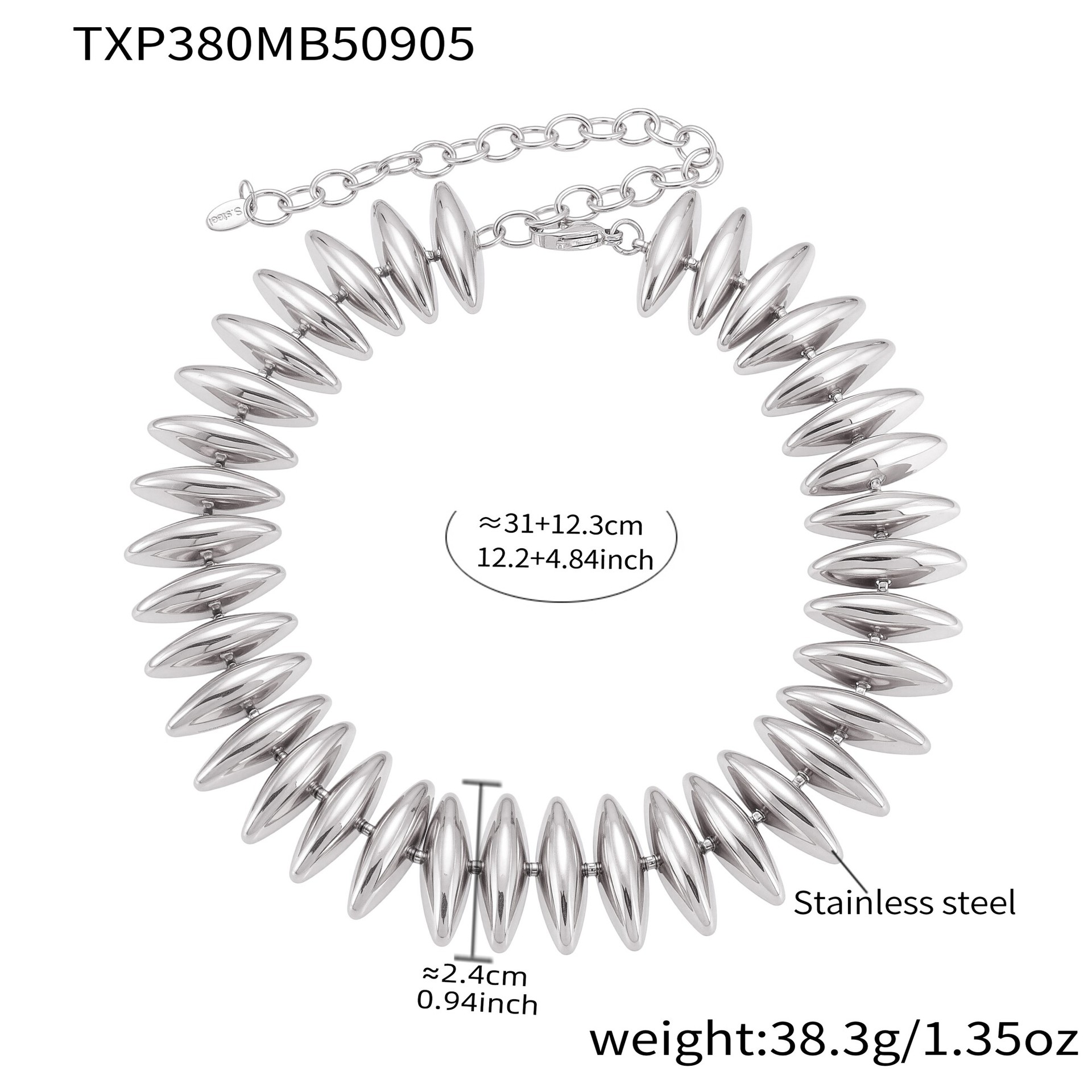 Stainless Steel Chain Necklace Set, picture 5 of 6