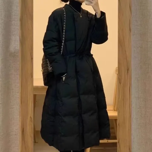 Korean Style Black Cotton padded Coat Parka Cotton padded Coat Thick Black - Shop at LoveMi