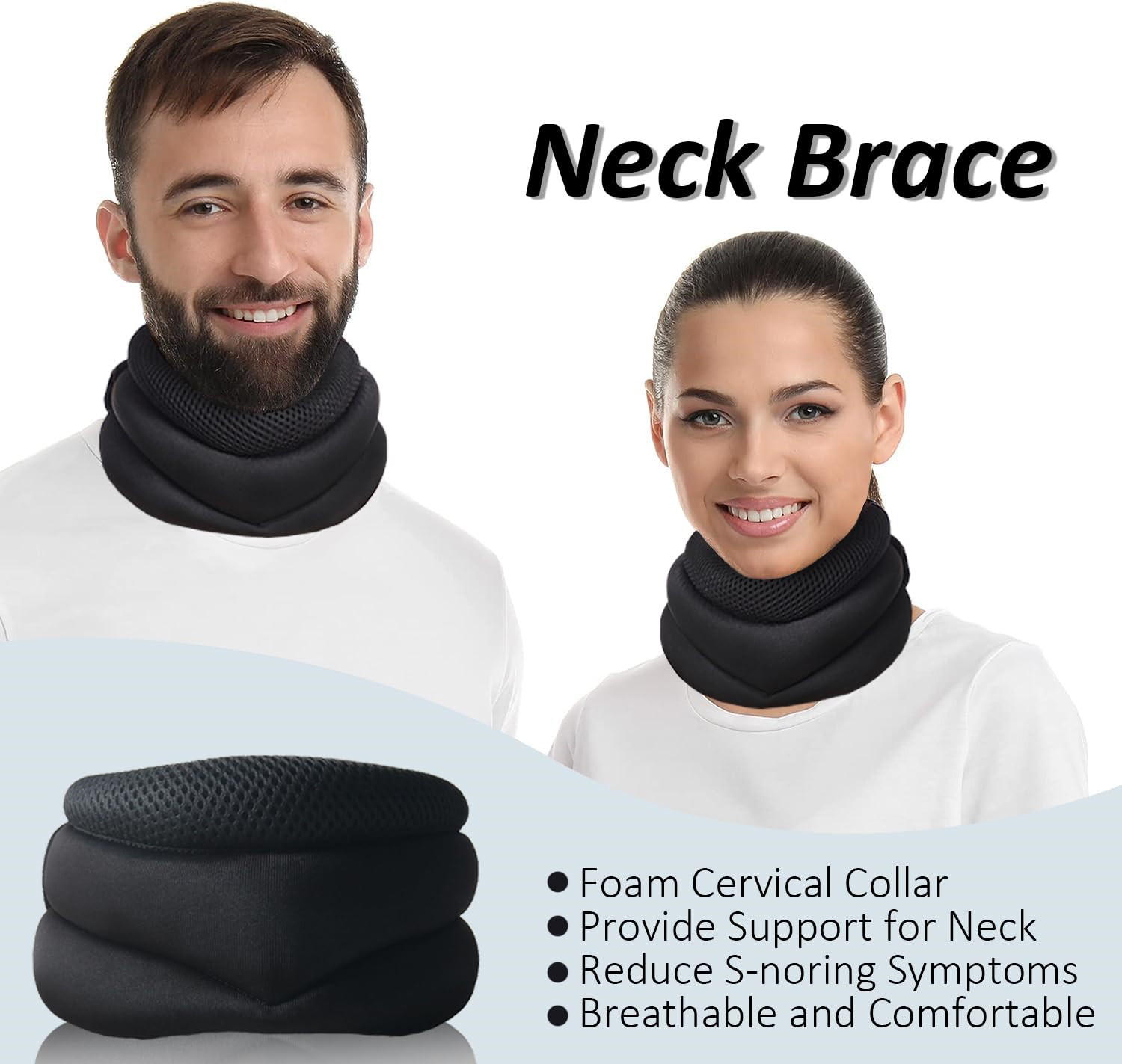 Adjustable Soft Foam Neck Brace for Sleeping, Cervical Collar Relief Neck  Pain and Neck Support, Relief Cervical Spine Pressure - AliExpress