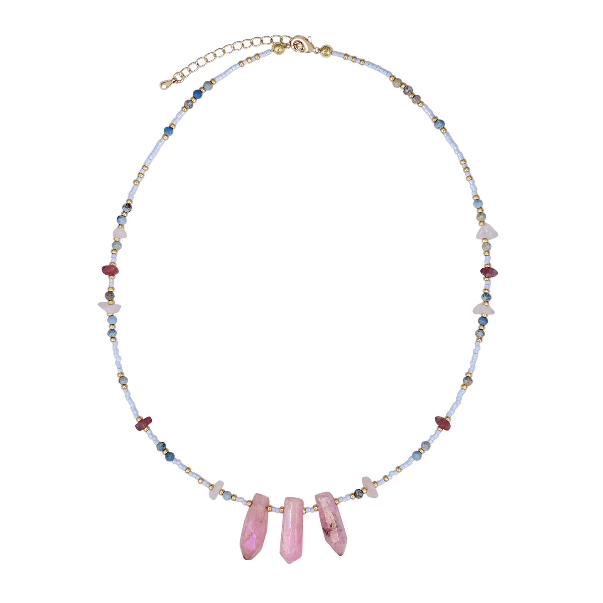 Ice-tipped Crystal Hand-beaded Clavicle Necklace