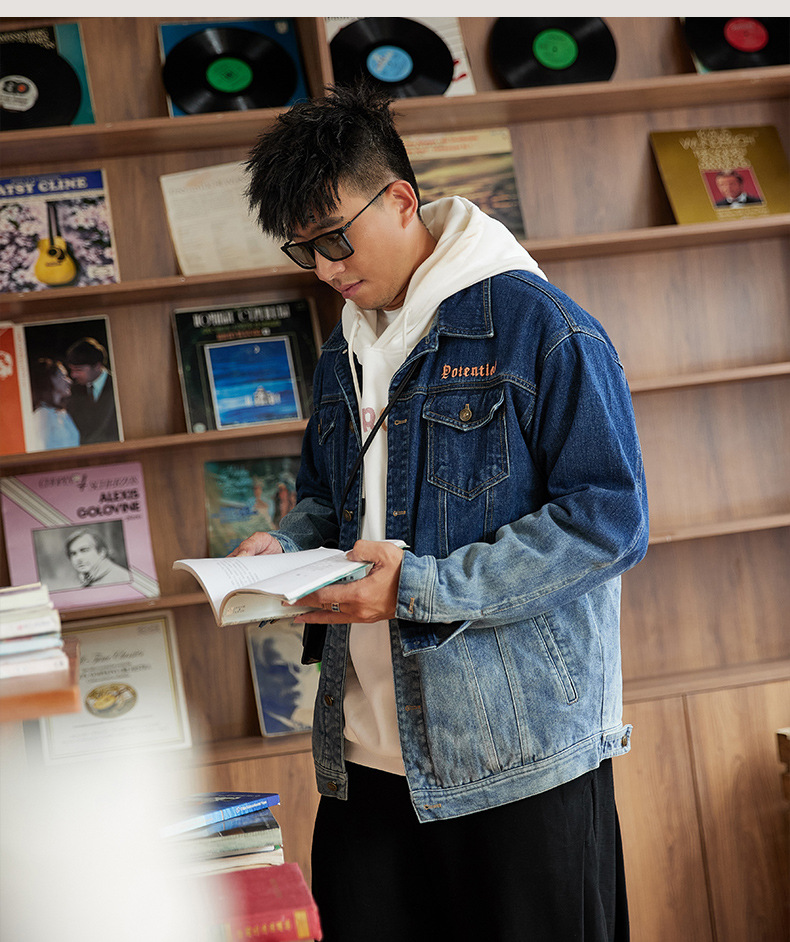 Fashion Trend Gradient Denim Jacket