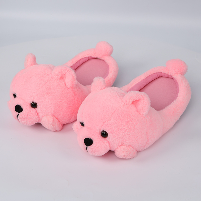 Pink Teddy Bear Half Slippers