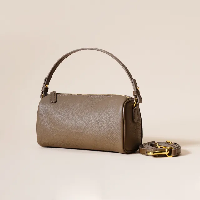 Top Layer Cowhide Advanced Simple Texture Underarm Bag Gray - Shop at LoveMi