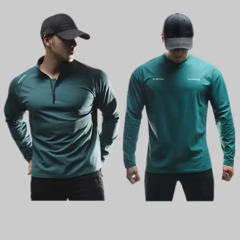 Clone Cotton Half Placketround Neck Fashion Sports Sweater Casual