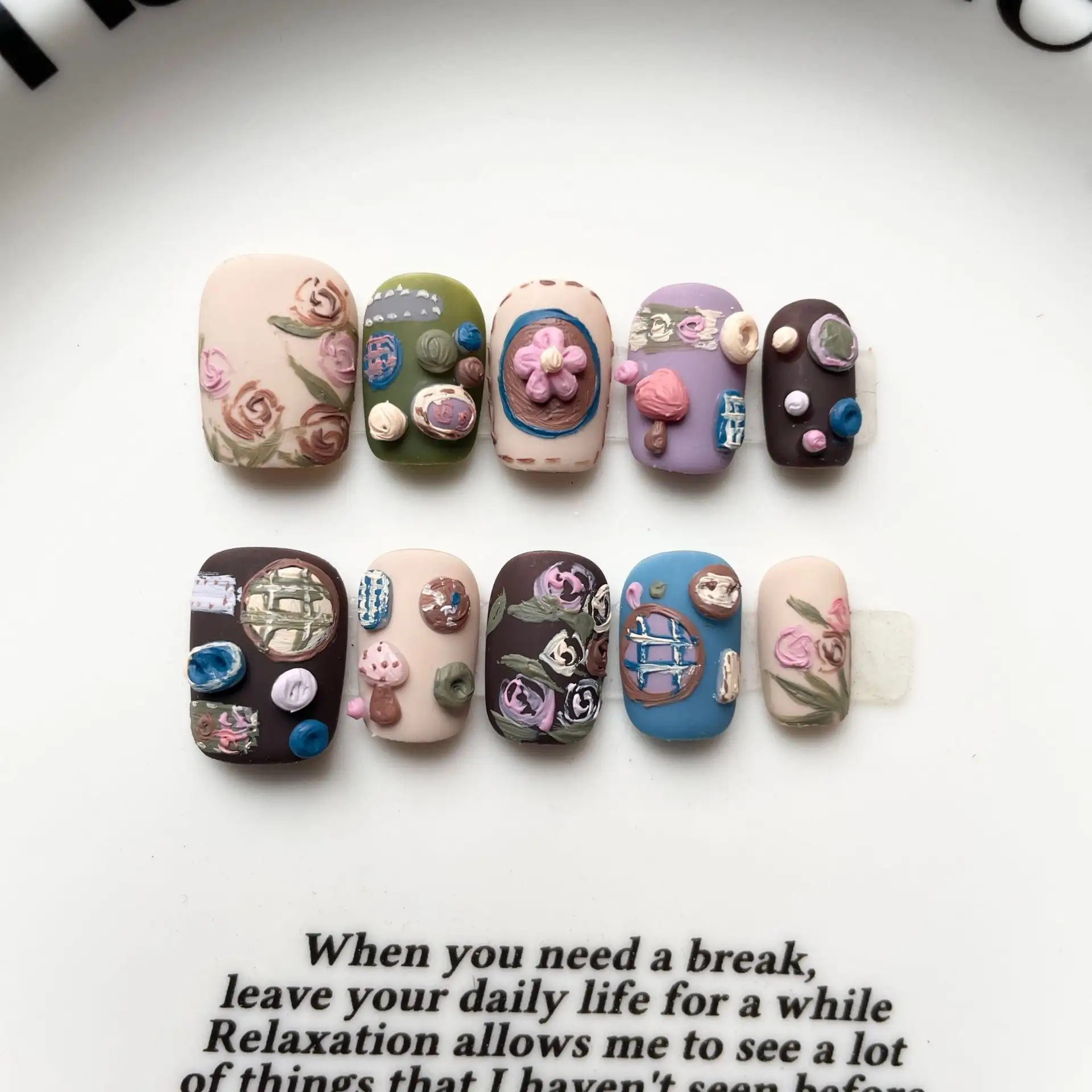 Hand-painted Wearable Handmade Nail Art