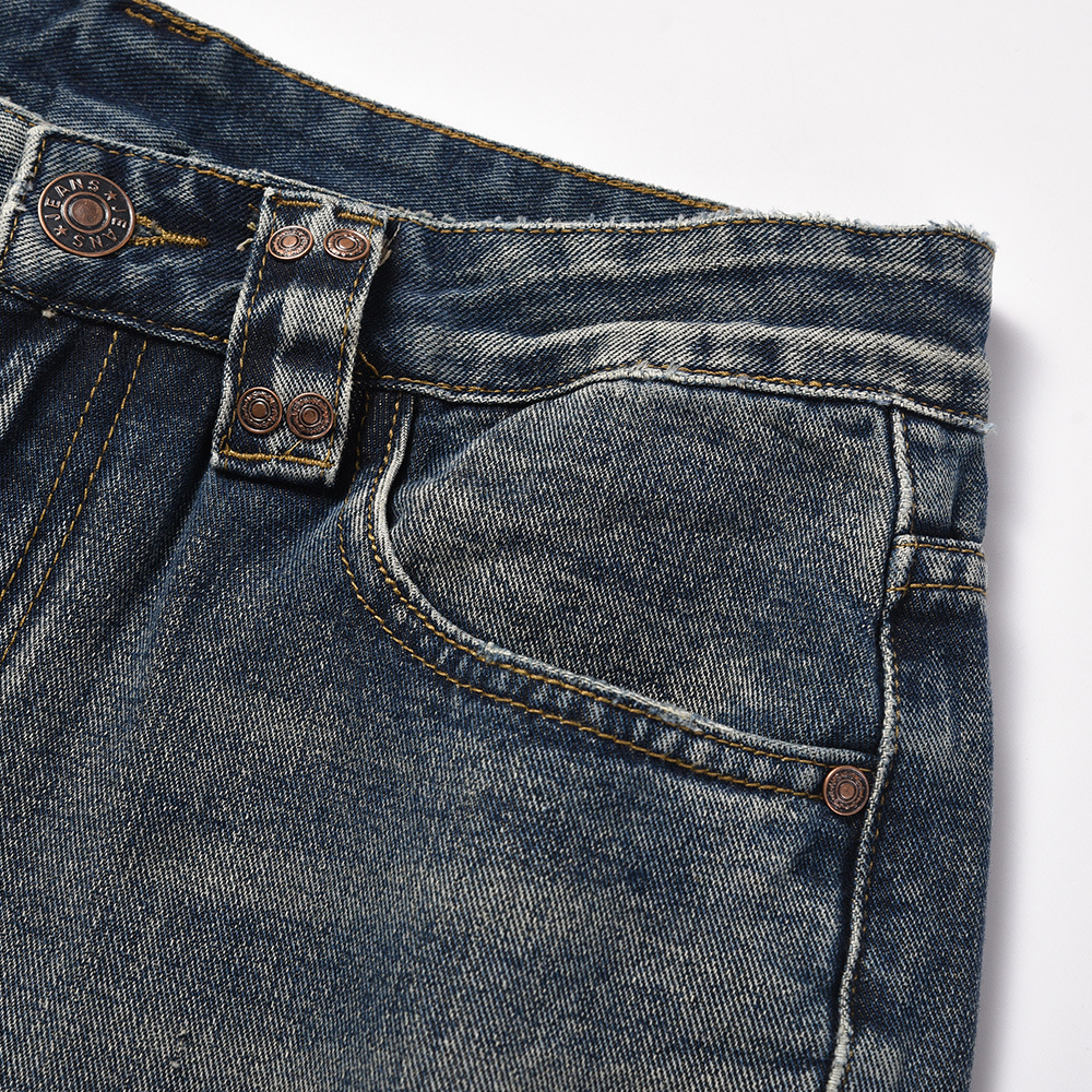 Washed Denim Trousers Men's Loose Casual