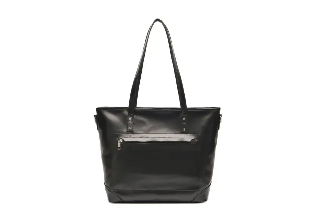 Retro Oil Wax Skin Leisure Tote Handbag Black - Shop at LoveMi