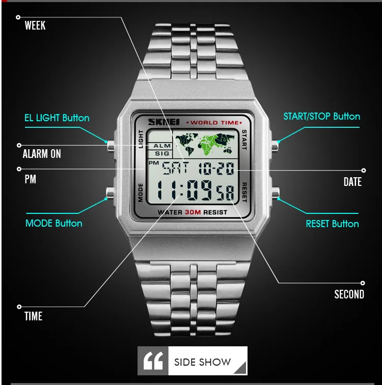2018 Latest sport design OEM gold japan movt digital watch  water resistant western montre homme relojes