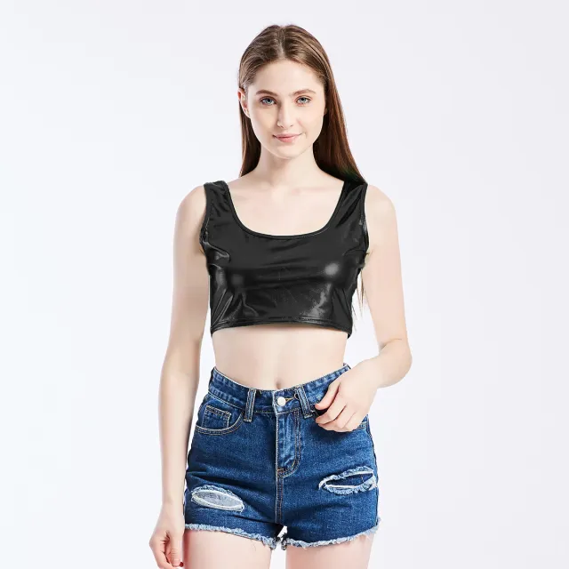 Summer Fit Sports I shaped Vest Bright Leather Performance Wear Black - Shop at LoveMi