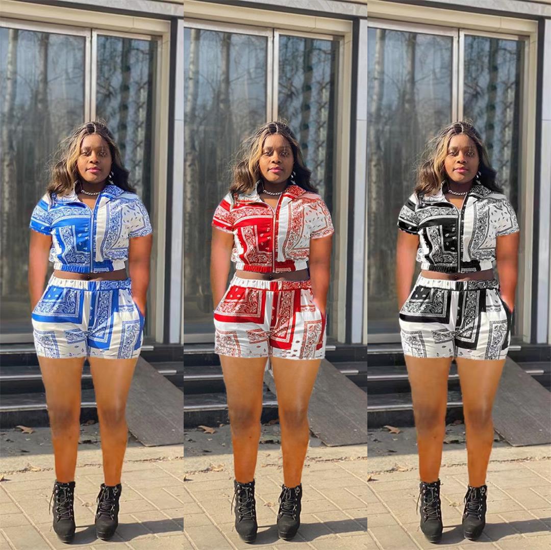 Fashion Paisley Totem Printing Zipper Suit