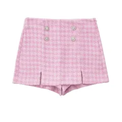 Houndstooth Texture Casual Suit Jacket Textured Culottes Suit For Women - Shorts - View 1
