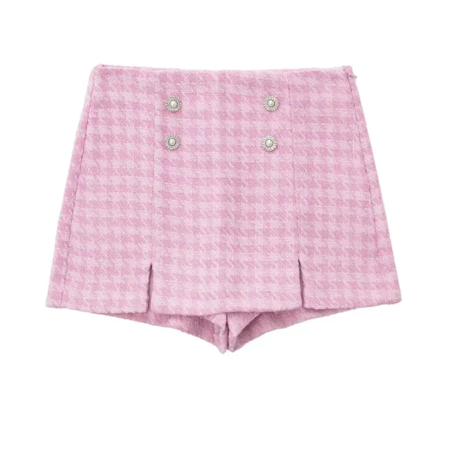 Houndstooth Texture Casual Suit Jacket Textured Culottes Suit For Women Shorts - Shop at LoveMi