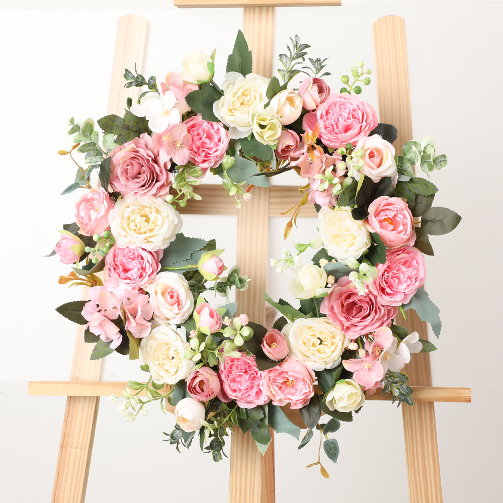 Rose and Hydrangea Decorative Wreath, picture 2 of 4