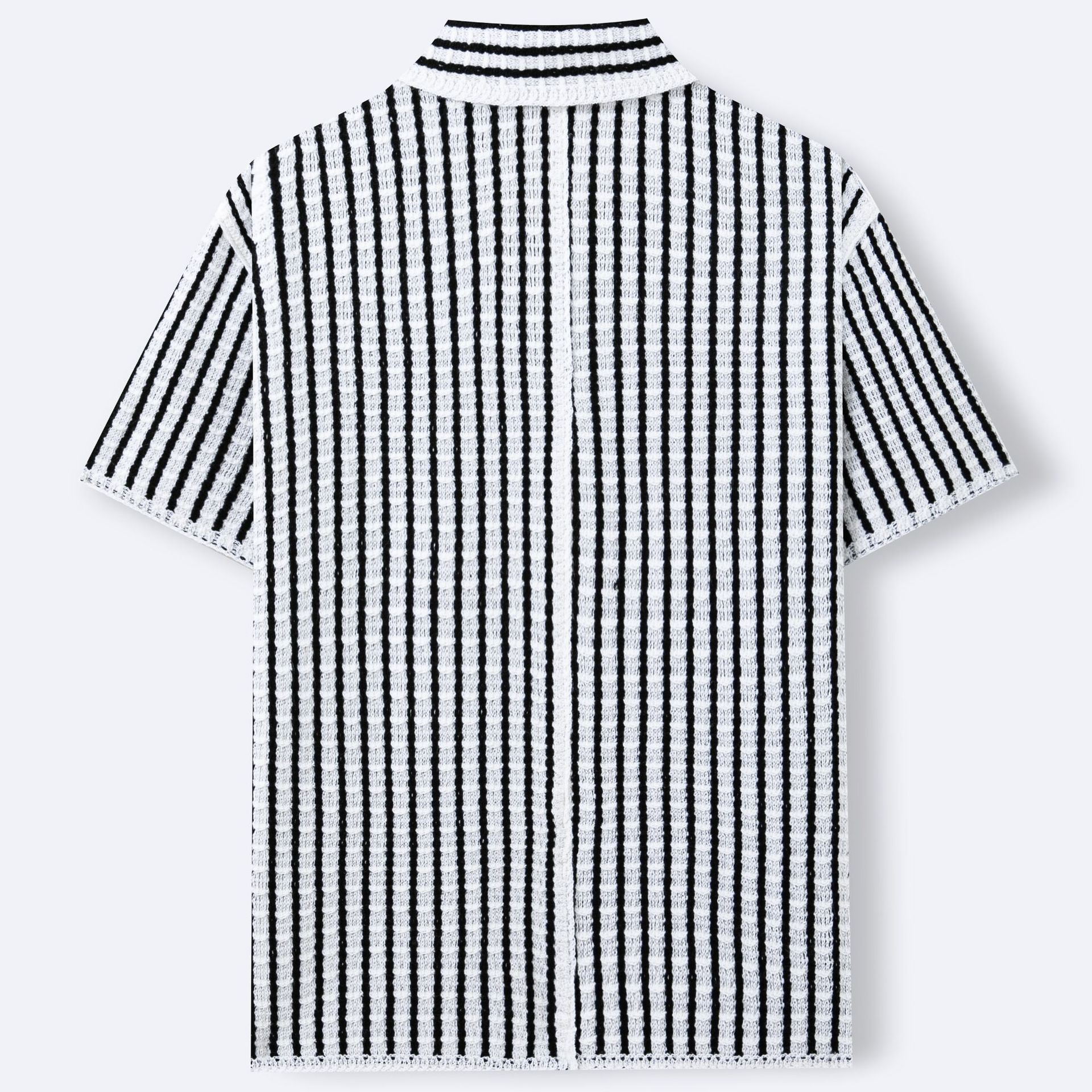 European And American-style Mens Striped Hollow-out Knit Sweater