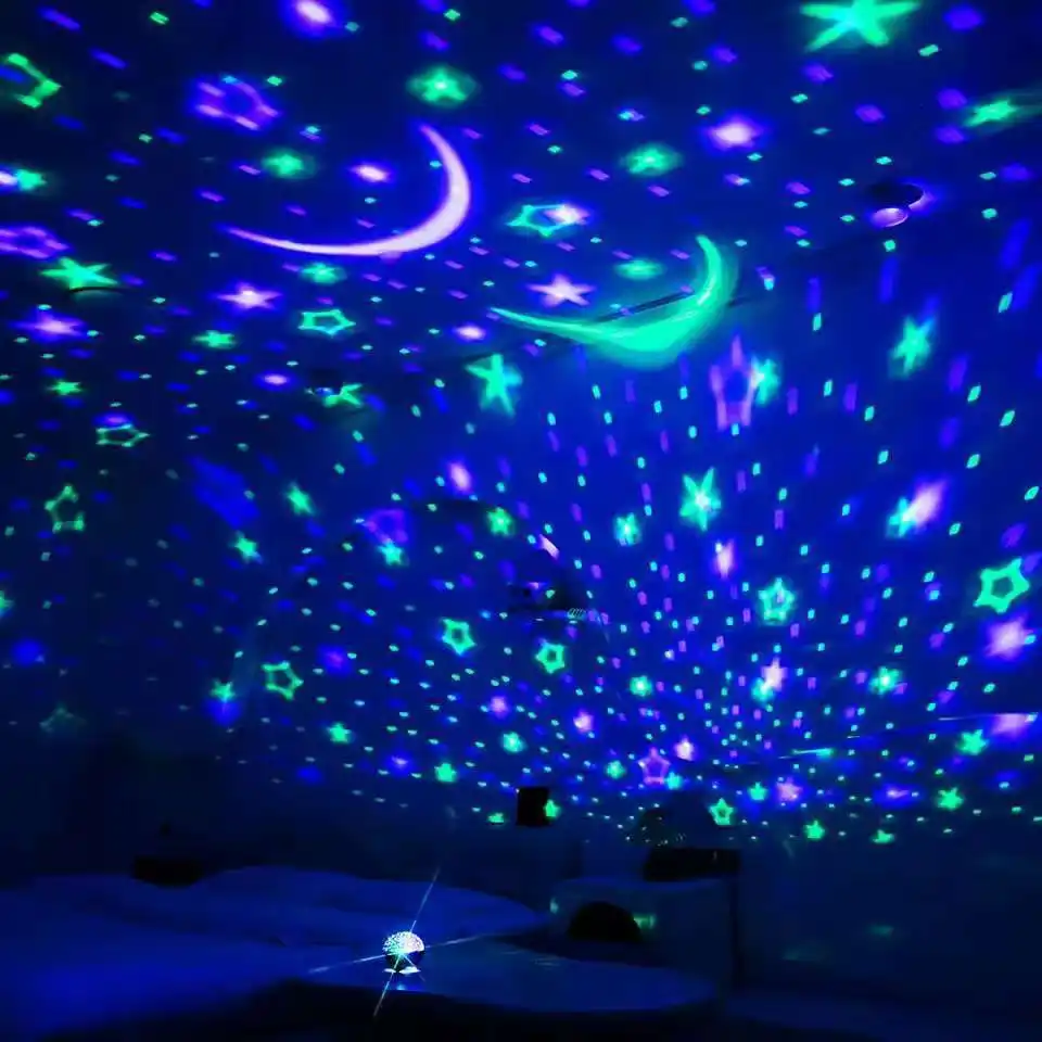 Creative Dreamy Childrens Starry Moon Multicolor Starry Sky Projection Lamp