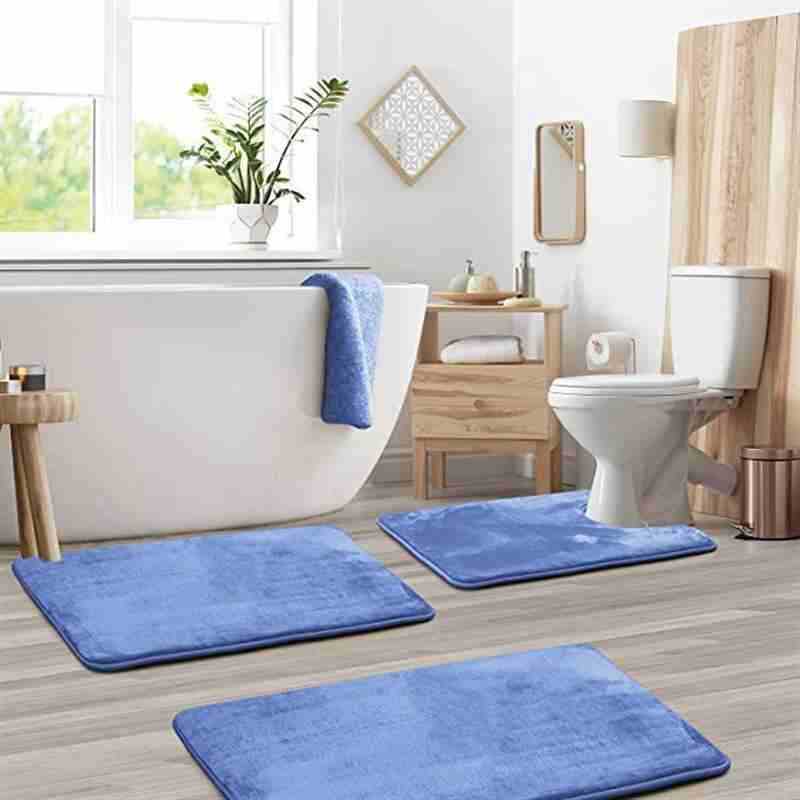 Non-slip Coral Fleece Bathroom Set Toilet Mat And Bathroom Floor Mat For Home Use