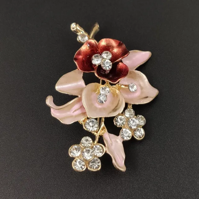 Diamond Flower Corsage Brooch Handmade Oil Drip Brooch Collar Pin - Shop at LoveMi