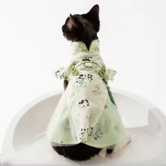 Panda Bamboo Leaf Couple Dress Hairless Cat Skirt - National Style Tassel Dress - View 1