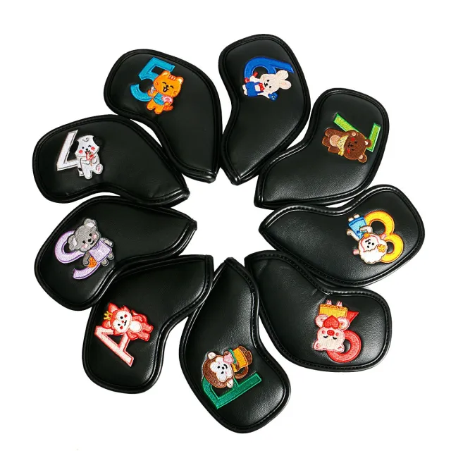 Minimalist And Creative Printed Golf Iron Cover Black - Shop at LoveMi