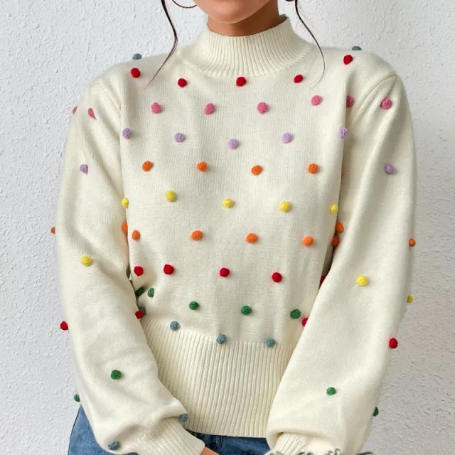 Color Yarn Ball Women's Knitwear Female Apricot - Shop at LoveMi