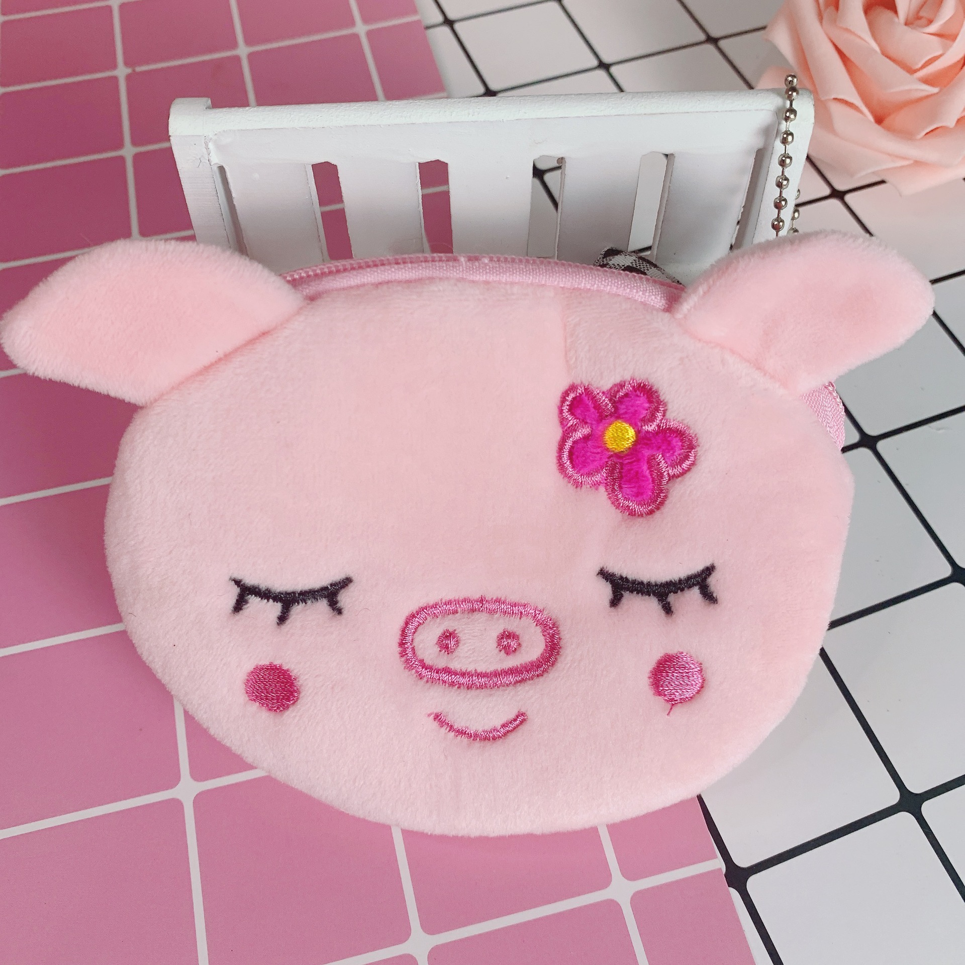 Cartoon Girl Plush Earphone Case - Cute & Soft Kawaii Anime