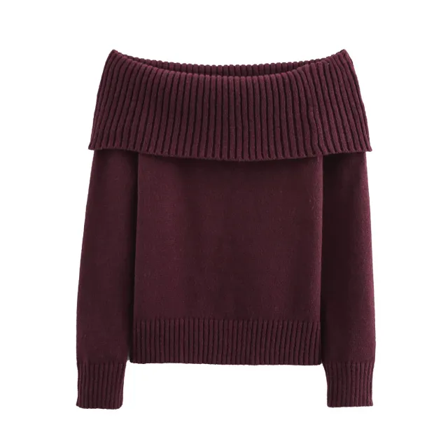 Women's One shoulder Long sleeve Sweater Red - Shop at LoveMi