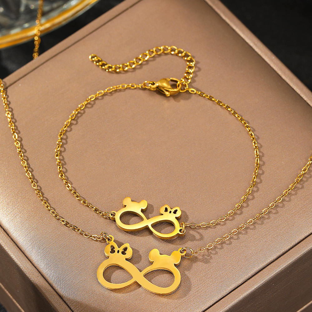 Stainless Steel Geometric 8-word Necklace